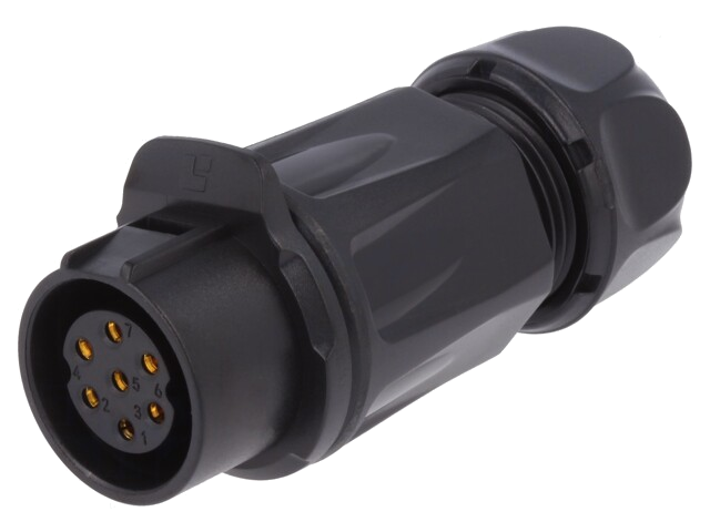 Connector: rond; stekker; maat 20; 02; vrouwelijk; PIN: 7; verguld Connector: rond; stekker; maat 20; 02; vrouwelijk; PIN: 7; verguld
